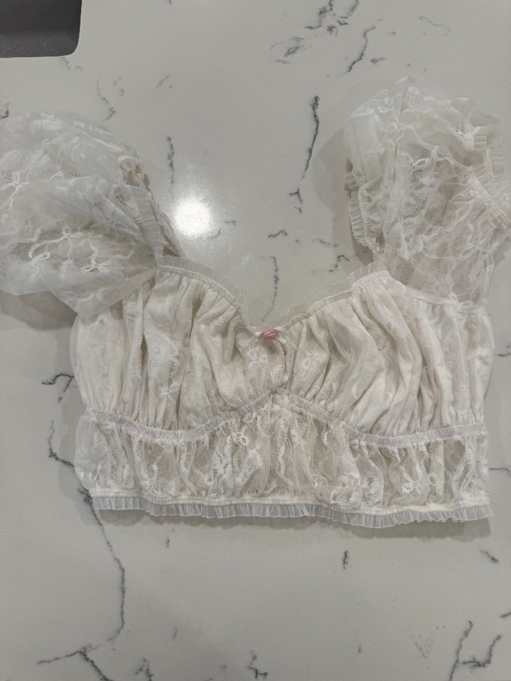 For love and lemons pudding sleeve top lace